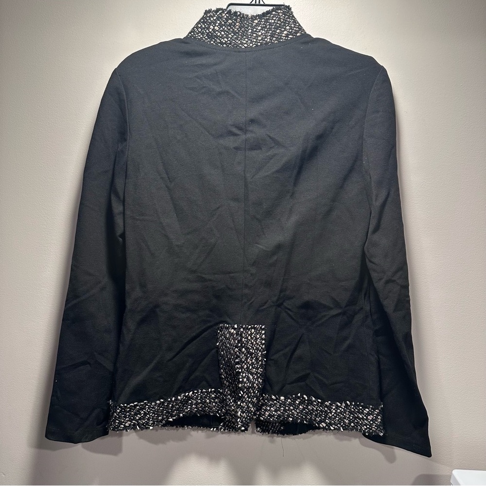 Lafayette 148 Eloise Jacket Formal Blazer Black Buttons Front Pockets Woven NWT - Picture 4 of 16